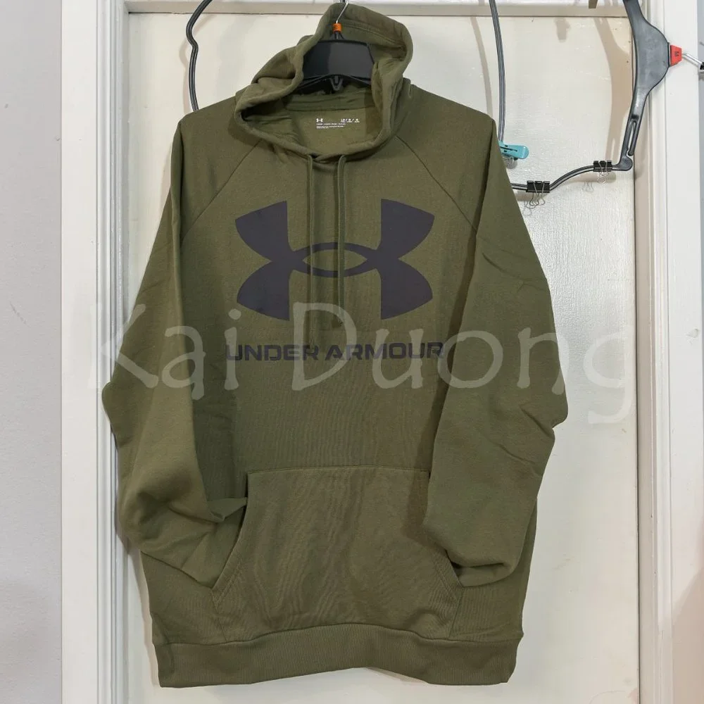 Men's Rival Fleece Big Logo Hoodie‎ GREEN - Picture 4 of 8